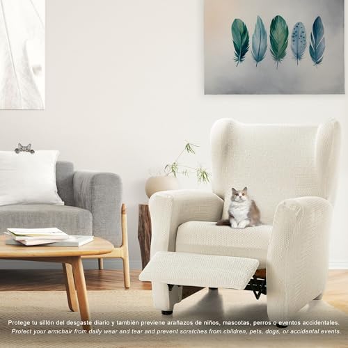 Miniatura 2 de Ecommerc3 Funda Para Sillón Relax Elástica Y Extrasuave Color Marfil - Funda Para Sillón Relax Ajustable 100 Made In Spain
