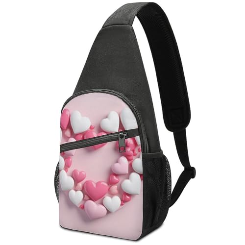 Mochila tipo bandolera en forma de corazón blanca