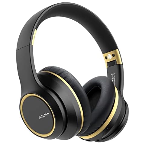 Srhythm Noise Cancelling Headphones Wireless Bluetooth 5.0, NC15 Foldable Over-ear Headset with Microphones for Online Class/Home Office/TV/PC/Cell Phone Cover