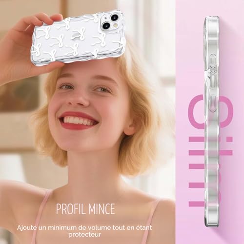 Etui pour iPhone 14 silicone souple antichocs esthétique blanc - 6