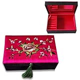 Handmade Embroidery Jewelry Box Large (Pink)
