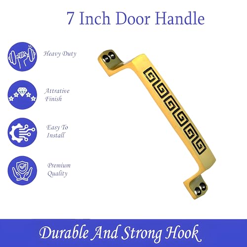 Image of Door Handle Cool Door Handles for Main Door Aluminum (7 Inch), Antique- Finish Door Handles for Home and Office for Wooden & Glass Door Handle, Pull Door Handle (Pack of 1 Pair, S Line)