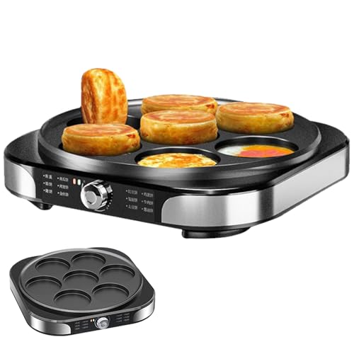 Máquina eléctrica de crepes, sartén antiadherente, control de temperatura ilimitado, diseño plegable, 2200 W, máquina automática de roti para panqueques y huevos