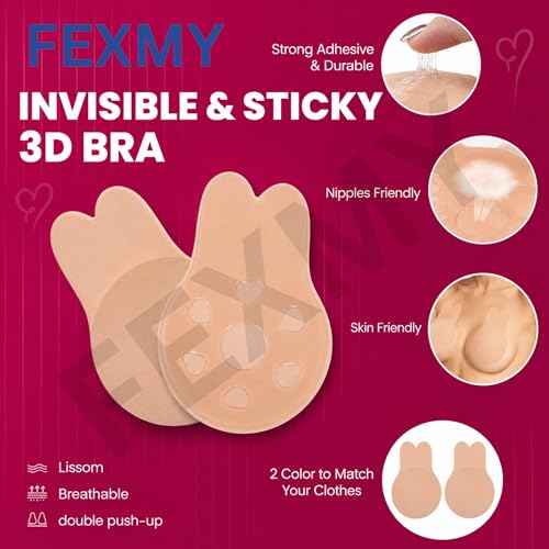 Image of Women's & Girl's Strapless Push Up Wire Free Stick On Invisible Bra, Sticky Liftup Silicone, Stick on Bra for Backless Dress Free Size B Cup