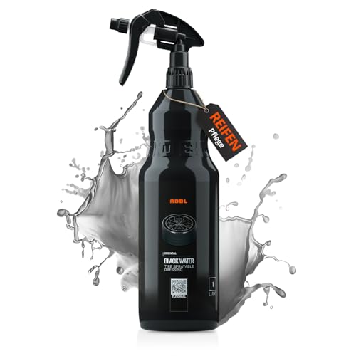 ADBL Black Water (1L) - Reifendressing & Kunststoffpflege - Schützt vor UV-Strahlen, Straßenschmutz und Salz - Langanhaltender Schutz und Hydrophobie für Reifen, Gummi und Kunststoff am Auto