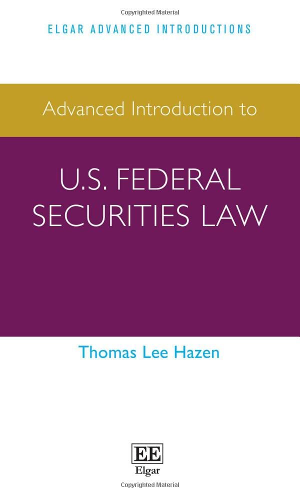 Advanced Introduction to U.S. Federal Securities Law