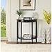 Acme Elcee Half Moon 1-Drawer Wooden Console Table with Bottom Shelf in Black