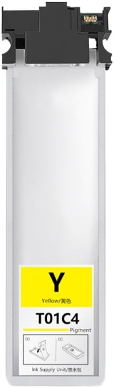 Ink Pack T01C1 T01C2 T01C3 T01C4 T01C Compatible with Workforce Pro WF C529RDTW C579RDTWF Printer Full with Pigment Ink for Europe(E1IB-T01C3-M)