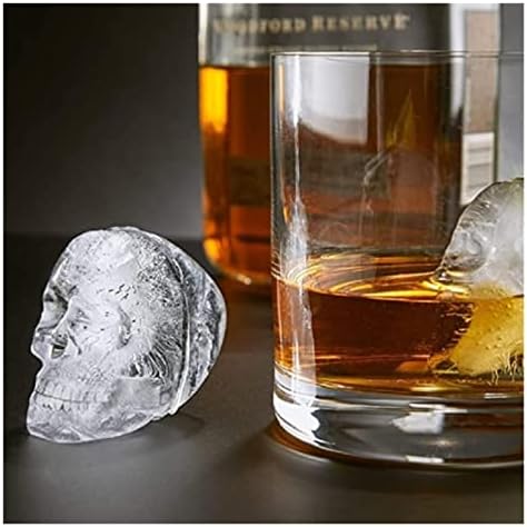 4 Grids 3D Skull Shape Making Whisky Wine Silicone Ice Cube Ice Cube Tray Chocolate s for Kids and Adults