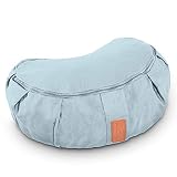 #DoYourYoga ® Coussine de Yoga en Demi-Lune »Ganesh« / Idéal pour Yoga, pilâtes et méditations prolongées/Produit Naturel avec vannure d'épeautre Organique/Dimensions : 45 x 30 x 14cm
