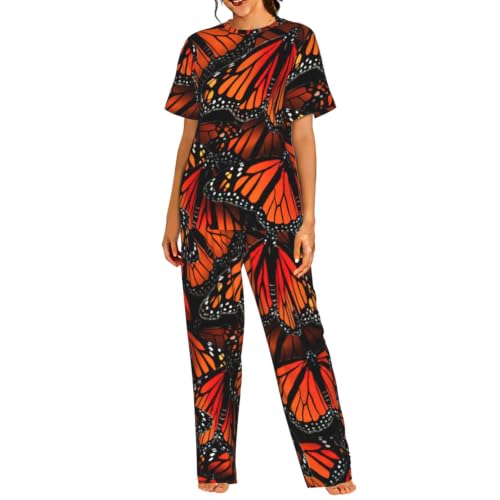 Ensemble pyjama court femme Monarch Butterflies vêtements nuit doux