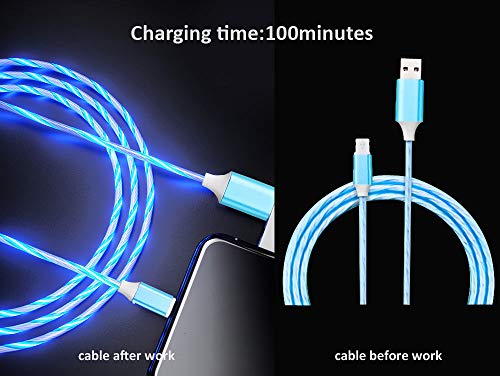 image for FLOKYU 6FT LED Charging Cable Visible Flowing Lights USB Charger Cable