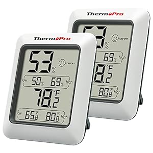 ThermoPro TP50 2 Pieces Digital Hygrometer Indoor Thermometer Room Thermometer and Humidity Gauge with Temperature Humidity Monitor