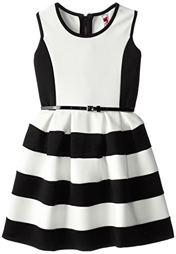 Beautees Big Girls' Girls Colorblocked Dress, Ivory, 10