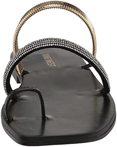 Nine West Women's Mavis Flat Sandal, Black, 5 | Image 1