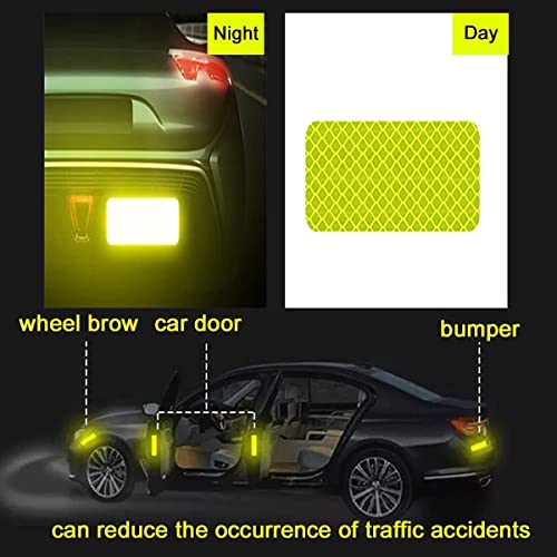 24Pcs Reflective Stickers Waterproof, Bilibunny Self Adhesive Warning Tape For Trailers Car Motorcycle Hard Hat Helmet Rear Bumper, Night Driving Safety Reminder Anti-Collision Reflectors Tape #TOP4