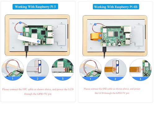 Image of 7inch DSI Capacitive Touch Screen Compatible with Raspberry Pi 5 /4B /3B+ /3B /RK3506-Lyra /RK3576 /ESP32-P4, 720x1280 IPS Display, 10-Point Touch, Anti-Fingerprint Process