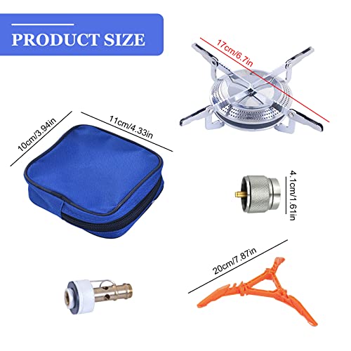 Portable Camping Stove Backpacking Stove: Camping Stove With 1Lb Propane Tank Adapter And Fuel Can Canister Stand,3 In 1 Collapsible Small Camping Stove For Outdoor Cooking,Trekking,Fishing,Hiking #TOP1