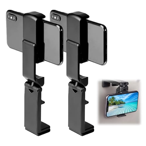 Airplane in Flight Phone Holder, 360° Rotatable Universal Desk Stand Compatible with iPhone/Galaxy Android Phones, Portable Adjustable Mount Travel Essential for Plane,Train,Work (B-Black 2pcs)