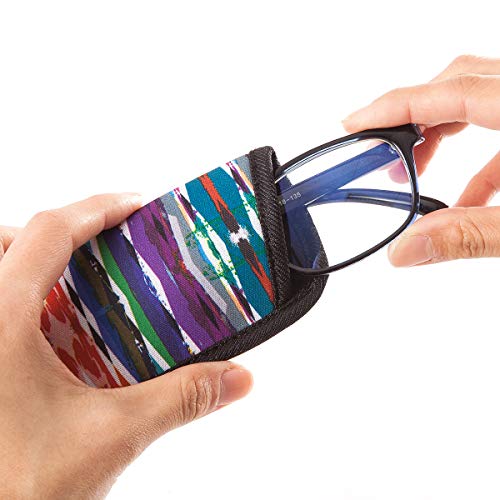 Image of TRIUMPH VISION 3 Pack Reading Glasses Pouch Soft Case Eyeglass Sleeve Slim | Alternative to Bulky Case in bag, Lightweight Lined Padded Protect Optical lens Slip in, Cute Pattern Portable for Daily Use