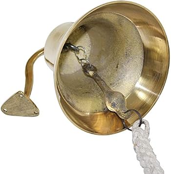 Solid Brass Traditional Ship Bell Wall Mounted Us Navy 6 Indoor/Outdoor Home Bars Rustic Vintage Home Decor Gifts