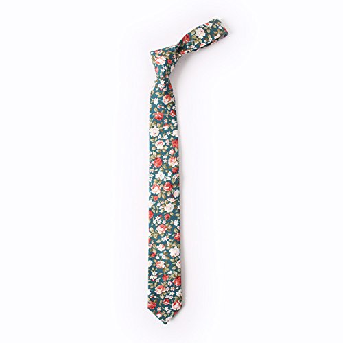 Levao-Men's Skinny Tie Floral Cotton Neck Ties For Men Ct08105 #TOP3