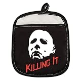 ZJXHPO Halloween Party Gift Pot Holder Horror Movie Lover Baking Gift Killing It Oven Mitts Gift Bak