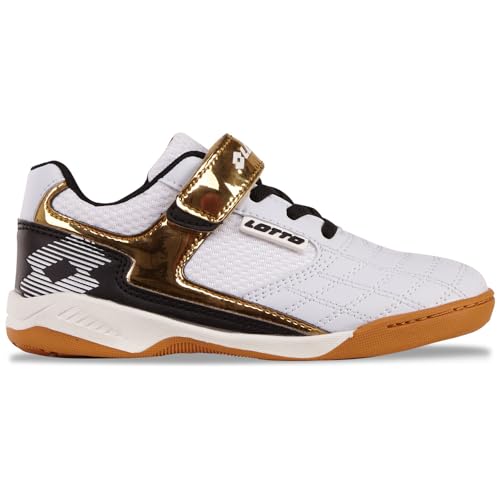 Lotto Unisex Kinder Flitter Sneaker, White Gold, 32 EU