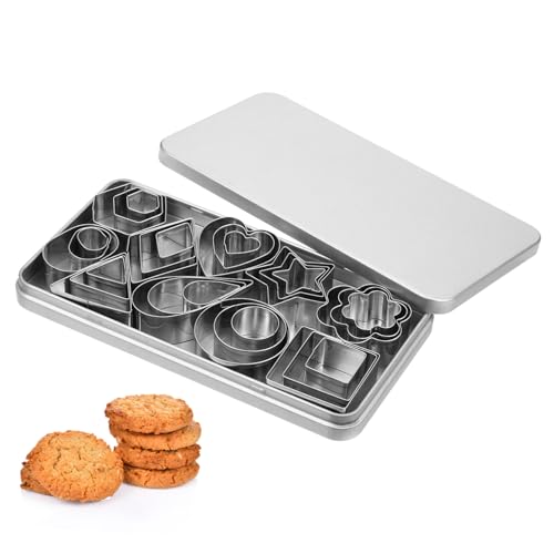 SOLUSTRE Stampo Da Forno in Acciaio Di Tagliabiscotti Forma Di Fiore Rotondi e Confezione Assortita Per Dolci Matrimoni e Compleanni Strumento Cottura e Preparazione