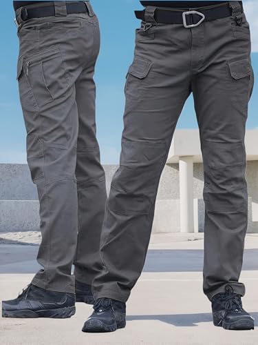 Image of Shasmi Black Mens Durable Comfy, Solid Color, Drawstring Waist, Casual Style, Breathable Fabric, Outdoor, Utility Multi-Pocket Design Cargo Trousers Pants for Men (MCargo 152)