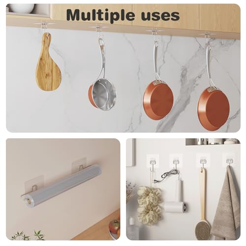 Image of 18 Pack Large Adhesive Wall Hooks for Hanging Heavy Duty 44Ib Ninth Five