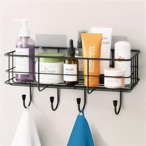 Image of MIORAH Bathroom Organiser Without Drill | Bathroom Accessories | Self Adhesive Bathroom Shelves & Organizer for Wall Storage and Decor (Pack of 1)