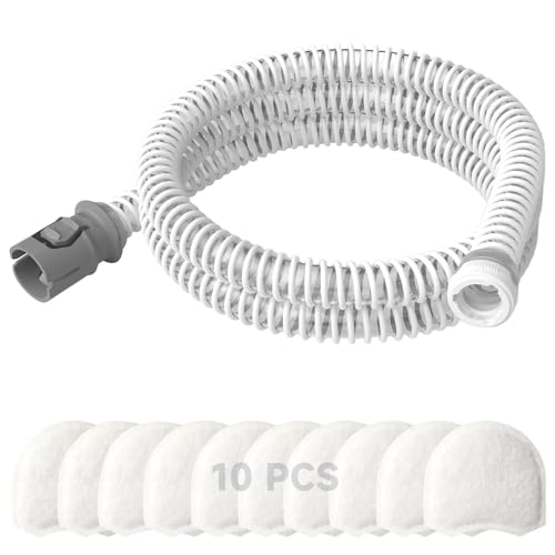 Replacement CPAP Tubing for ResMed AirMini Tube & 10-Pack Airmini Supplies Filters Combo as Flexible as OEM | Compatible with ResMed Airmini CPAP Machine & P10 Nasal Pillows & N20 & N30 Nasal Masks