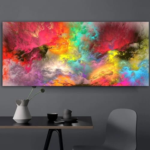 Images d'art mural moderne de nuages colorés pour masquer un mur vide