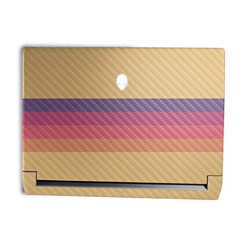 MightySkins Carbon Fiber Skin Compatible With Alienware M15 R7 (2022) Full Wrap Kit - Mellow Stripes | Protective Durable Textured Carbon Fiber Finish | Easy To Apply & Change Styles | Made in the USA