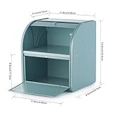 Esilihom Bread Bin, Bread Bins for Kitchen, 2-Layer | Large | Roll Top | 30 x 24.5 x 32.5cm, Green - Image 7