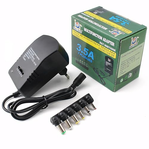Retoo Universal AC Adapter 12V Netzteil mit 6 Austauschbare Spitzen auf DC 3V 4.5V 5V 6V 7.5V 9V 12V, Steckeradaptern Konverter Wechselrichter Ladegerät, Steckernetzteil, Universalnezteil, Ladekabel