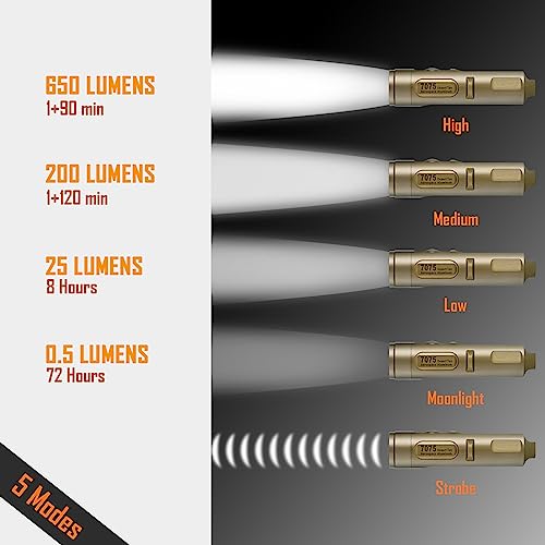 Rovyvon Aurora A3 Pro G4 Usb-C 7000K Keychain Flashlight, 650 High Lumen Super Bright With Edc Mini Size,Scratch Resistant Little Tiny Gadgets,5 Mode,Type-C Rechargeable,Best For Gift Pocket Outdoor #TOP5