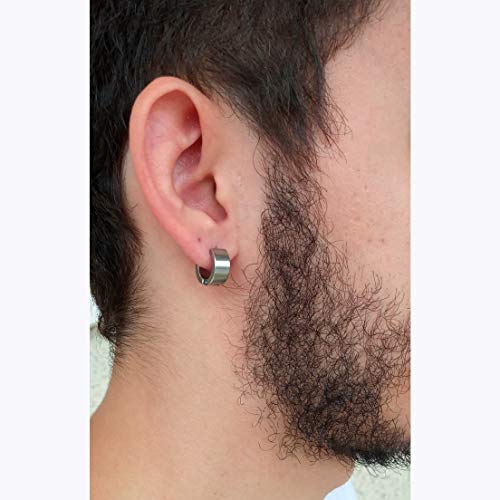 BRINCO MASCULINO ARGOLA 6 mm PRATEADO (PAR)
