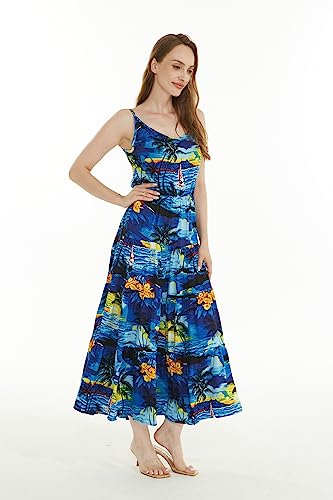 Image of Hawaii Hangover Family Matching Hawaiian Clothes, Sunset Blue | Family matching Hawaiian outfits, Sunset Blue, lightweight rayon, machine washable, tropical print, luaus, cruises