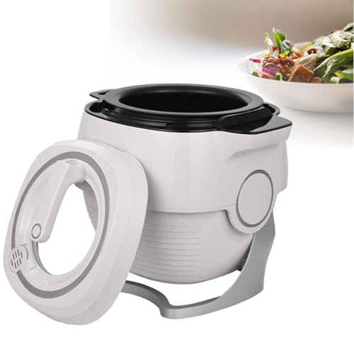 Máquina de Cocina Automática | Sartén Eléctrica de 6 l para Arroz Frito con Panel Táctil Inteligente | Tres Velocidades Ajustables | Rotación Automática de 360° | para Saltear y Guisar