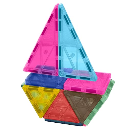 Image of CreateOn Crayola Limited Edition Retro PIP Magnetic Tiles, Mini Building Set for Kids, Magnetic Tiles, Kids' Building Toys, STEM & Montessori Toys for Boys and Girls Ages 3+, 24-Piece Set (Retro)