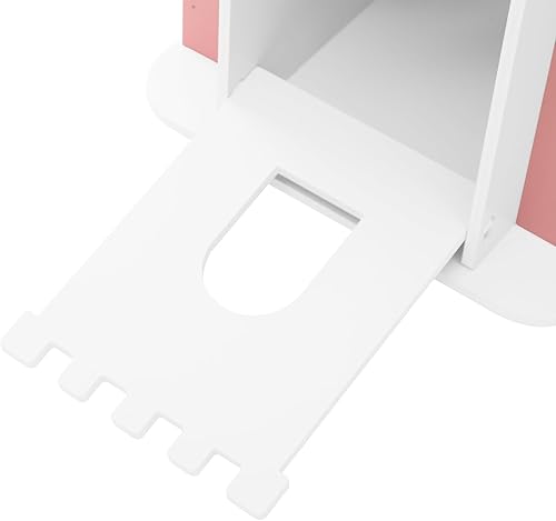 Miniatura 7 de Estantería giratoria para niños, estante giratorio de 360 grados para almacenar libros, libros de fotos, decoraciones, juguetes, obras de arte (rosa