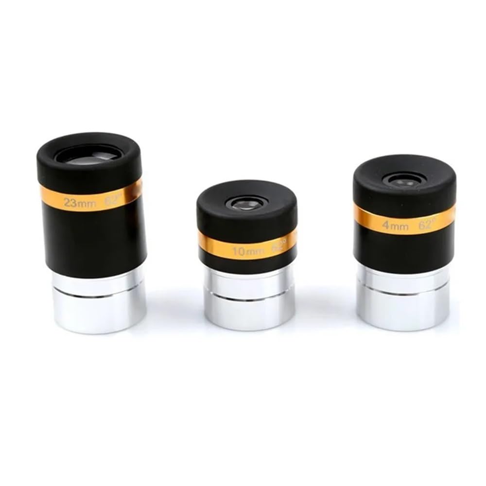 Accessoires pour télescopes Lot de 3 oculaires Grand Angle 62 degrés 1,25 Pouces 4 mm 10 mm 23 mm Accessoires for télescope Oculaire pour télescope