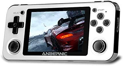 RG351P Handheld Game Console, Retro Game Console Support PSP / PS1 / N64 / NDS Open Linux Tony System RK3326 Chip 64G TF Card 2500 Classic Games 3.5 Inch IPS Screen 3500mAh Battery (White)