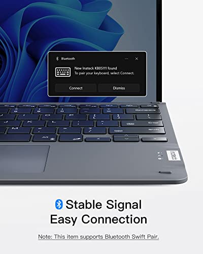 Image of Inateck Surface Pro 11 Keyboard, Surface Pro Keyboard Compatible with Surface Pro 11 /10 /9 /8 /X, 7-Color Backlit, Slim Design, Quiet Typing, Touchpad Support, KB05111