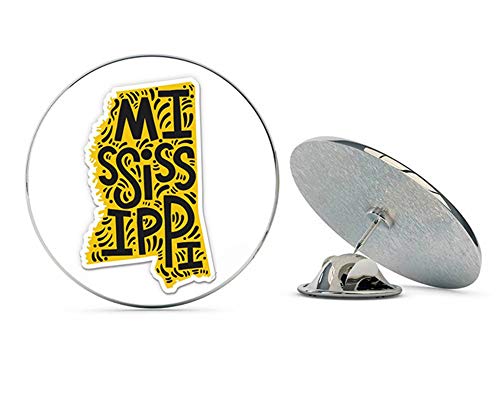 Mississippi Shape Cute Letters Native Local Metal 0.75