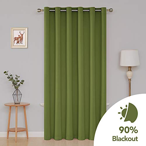 Deconovo Verduisterende Gordijnen voor de Slaapkamer, 200x290 cm (B x H), Groen, 1 stuk, Thermische Ooggordijnen voor de… - Afbeelding 3