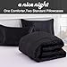A Nice Night Satin Silky Soft Quilt Luxury Super Soft Microfiber Bedding Thin Comforter Set Full/Queen, Light Weighted (Black, Queen)