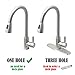 Comllen Best Commercial Stainless Steel Single Handle Single Hole Brushed Nickel Pull Out Spray Kitchen Faucet, Pull Down Kitchen Sink Faucet